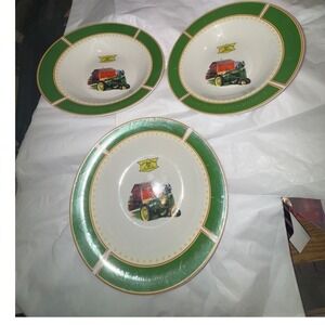 7 pc John Deere ModelB 1935 Gibson Bowls Tractor Farmhouse  an calendar coffee c